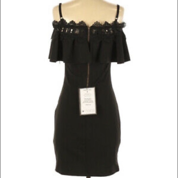 BCX Black Lace-Trim Off-The-Shoulder Dress - Picture 5 of 5